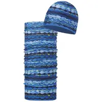 Buff Microfiber Neck Warmer+beanie Blau Junge