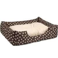 BedDog Hundebett Mimi, Hundesofa aus Cordura, waschbar, M, braun-beige mit Pfoten