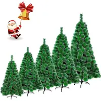 XINZI 120cm Künstlicher Weihnachtsbaum PVC – Schwer entflammbar, grüne Tannennadeln (Schnee-Effekt), Metallständer, Schnelle Montage