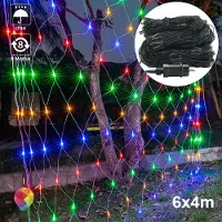 XINZI LED Netzlichter 6x4m - Fairy Lights, 8 Leuchtmodi Bunt, IP44, Weihnachtsbeleuchtung Dekoration für Innen, Garten, Hochzeit, Party, Halloween