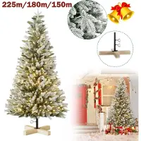 XINZI 150 cm Weihnachtsbaum mit 200 Leds & Schnee, Pop-Up Schnellaufbau Premium Weihnachtsbaum PE/PVC künstlich, schwer entflammbar