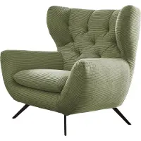 KAWOLA Sessel CHARME Hochlehnsessel Cord olivgrün
