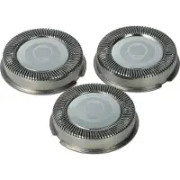 VHBW 3x Ersatz-Scherköpfe kompatibel mit Philips HQ5815, HQ5816, HQ5818, HQ5819, HQ5820, HQ5813, HQ5814, HQ5811, HQ5812 Elektrorasierer, Silber