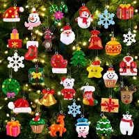 Sonstiges Miniatur Weihnachtsbaumschmuck 38 Stück Harz Ornamente für Adventskalender DIY Basteln Geschenkanhänger