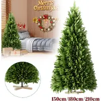 XMTECH 180 cm Künstlicher Weihnachtsbaum , schwer entflammbar, PVC Fichte Christbaum, mit Christbaum Holzständer