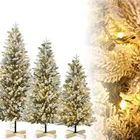 LZQ 225 cm Weihnachtsbaum mit 450 Leds & Schnee, Pop-Up Schnellaufbau Premium Weihnachtsbaum PE/PVC künstlich, schwer entflammbar