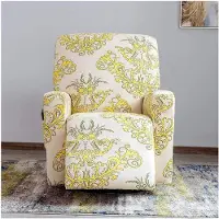 Markenlos Stretch-Sesselbezug für Relaxsessel aus Polyester und Elasthan mit Seitentasche, Gelb