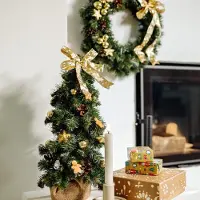 Creative Home Weihnachtsbaum Geschmückt Gold - Höhe 40 cm - Künstlich