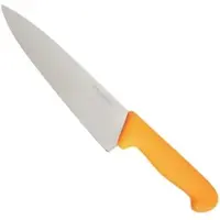 Schneider Kochmesser mit Kunststoffgriff, Breite Klinge aus hochwertigem Chrom-Molybdän-Stahl, Klingenlänge: 20 cm, Grifffarbe: gelb