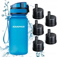 AQUAPHOR AQUAPHO RITY Filterflasche 350 ml Blau + 5 Filterkartuschen