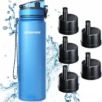 AQUAPHOR CITY Filterflasche 800 ml Blau + 5 Filterkartuschen