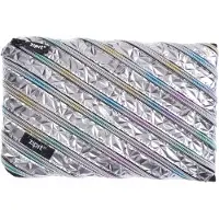 Zipit Metallic große Federtasche Silber