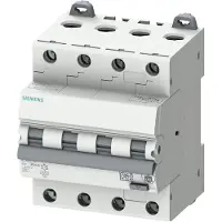 Siemens 5SU1646-7FP10 FI/LS-Schalter, 6 kA, 4P Typ A, 300mA, C-Char, In: 10A Un: 400V 5SU16467FP10