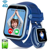 Sanorum 4G Smartwatch Kinder mit GPS und Video Telefonfunktionen, Schulmodus, SOS, SIM-Telefon Uhr, mit Kamera, Wecker, IP68 Wasserdicht, Kinder Smart Watch