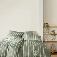 Elegante Bambus-Baumwoll-Satin Bettwäsche Refrain - 135x200 cm + 80x80 cmsalbei
