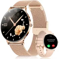 Sanorum 2026 Smartwatch Damen Ultradünn mit 1,56" AMOLED und 20 Tage AkkuIP68+5ATM Fitnessuhr,Bluetooth-Anruf,sowie SpO2,Herzfrequenz für Android und iOS