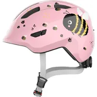 ABUS Kinderhelm Smiley 3.0 - Fahrradhelm mit tiefer Passform, kindergerechten Designs & Platz für einen Zopf - für Mädchen und Jungs - rose bee, Größe M