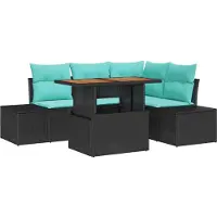 vidaXL Garten Sofa Set 5 stk. Schwarz Poly-Rattan
