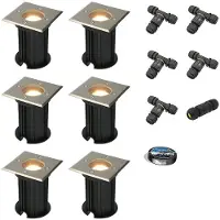 HOFTRONIC™ Ramsay LED Bodeneinbaustrahler 4W 345lm 2700K IP67 Edelstahl 6er Set inkl. Kabel & Verbinder