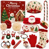 Axvcuxio Weihnachten Adventskalender 2026,Weihnachtskalender mit 24 Überraschungen,Haar & Beauty Accessoires für Kinder,Frauen,Mädchen
