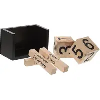 Famanu Holzkalender Blöcke Wiederverwendbar Büro - Home Kantoor - Dekoration - 13x7x8,5 cm - Holzoptik