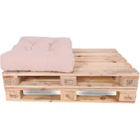 TexDeko Garden Cord halbes Palettenkissen 60x80x18 cm – Cordstoff 320 g/m², gesteppt, wasserabweisend & UV-beständig – Sand