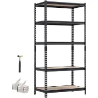StarTech.com Schwerlastregal - Steckregal - 907,2 kg Tragkraft - Stahlgestell - 5 verstellbare MDF-Böden - Teilbar zur Werkbank - 923 x 459 x 1813 mm - Für Keller, Garage und Werkstatt