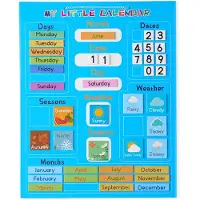 Merkloos Magnetische edukative Kalender für Kinder, 42x35 cm, mit Aufhängeschlaufe, für die Schule