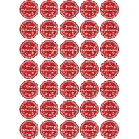 Famanu Runde Vintage Weihnachtsaufkleber 35 Stück für Geschenke, Karten & Adventskalender - Rot