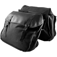 Merkloos Solidchoice – Universelle Motorrad-Gepäcktaschen, Fahrradtaschen aus Canvas mit großem Fassungsvermögen, doppelseitige Reisetaschen (Schwarz)