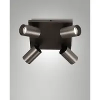 Licht-Erlebnisse Deckenspot Aluminium verstellbar 24 cm breit in Geschützbronze GU10 4-flammig eckig Modern Deckenstrahler