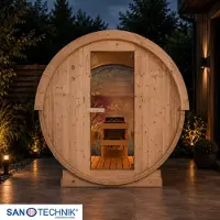 Sanotechnik Sauna "Außensauna NYBORG" für 4 oder 6 Personen; inkl. 6 kW oder 8 kW Saunaofen und Saunasteine