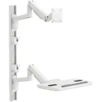 Spacetronik Medizinische Wand-Arbeitsstation SPAWM211 für 49-Zoll-Monitore 20 kg weiß