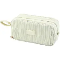 Merkloos Federmäppchen Cordcord, 3 Fächer, beige, für Schule und Büro