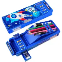 Merkloos Federmäppchen, multifunktional, Cartoon-Design, integrierter Spitzer, für die Schule