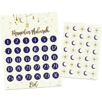 Famanu Adventskalender Ramadan und Eid Mubarak mit Stickern - Sterne und Mond