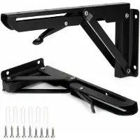 Merkloos Klappbare Konsolenhalter 250 mm, Metall, 2 Stück, für Werkbank und DIY Projekte
