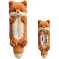 Merkloos Federmäppchen Plüsch Fuchs, 32x15x9 cm, große Kapazität, für die Schule