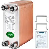 Vevor Plattenwärmetauscher Edelstahl B12-60,Wärmetauscher 60, Plattenwärmetauscher 3,0 MPa, Wärmetauscher heizung