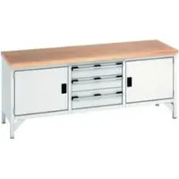 Bott Kastenwerkbank cubio 2 Tür Multiplex 2000 x 750 x 840mm RAL 7035