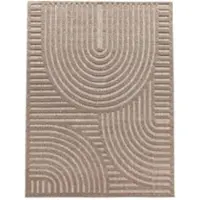 TT Home In-& Outdoor Teppich Wetterfest Balkon Küche Wohnzimmerteppich Boho Design 3D Design Skandi Modern Unifarben Größe 80x150 cm