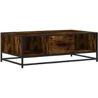 DKD Home Decor Couchtisch Räuchereiche 100x57x35 cm Holzwerkstoff und Metall