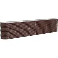 vidaXL Hochbeet Verzinkter Stahl 332x40x68 cm Braun