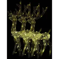 vidaXL LED-Rentiere 3 Stk. Acryl 128 cm Warmweiß