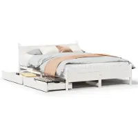 vidaXL Massivholzbett ohne Matratze Weiß 150x200 cm Kiefernholz