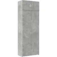 vidaXL Hochschrank Betongrau 80x42,5x225 cm Holzwerkstoff