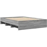 vidaXL Bettgestell Grau Sonoma 120x190 cm Holzwerkstoff