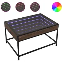 vidaXL Couchtisch mit Infinity-LED Braun Eichen-Optik 70x50x41 cm