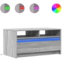 vidaXL LED-Couchtisch Grau Sonoma Holzwerkstoff