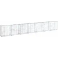 vidaXL Gabione mit Deckel 700x50x100 cm Verzinktes Eisen